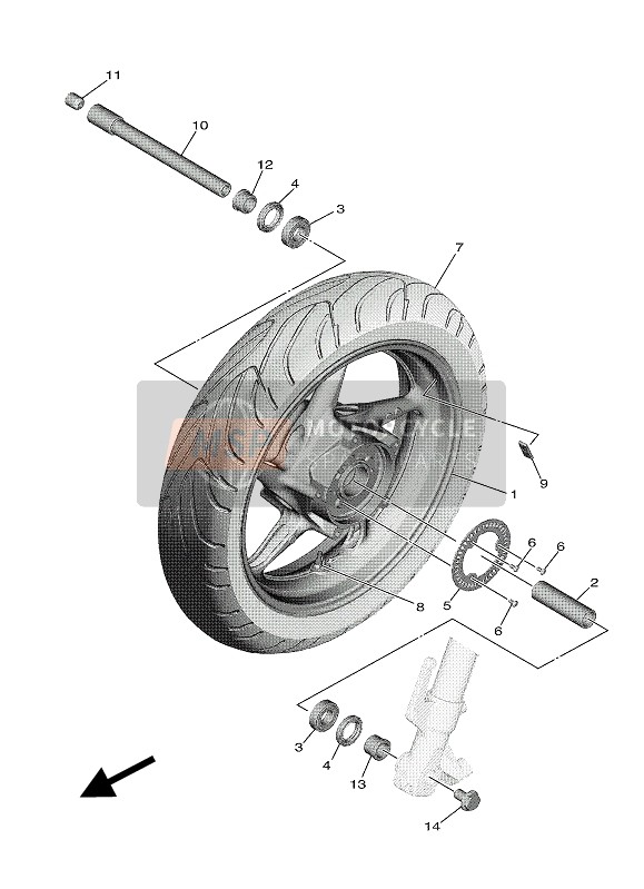 Yamaha TMAX 2017 Front Wheel for a 2017 Yamaha TMAX